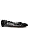 Black laser cut leather ballet flat