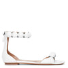 Bombe white calf leather flat sandals