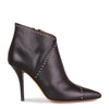 Elegant black leather ankle boot