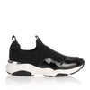 Giolly black fabric and patent leather sneaker