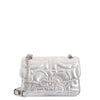 Gancini Quilted silver leather shoulder bag