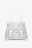 Mina 25 vienne circulaire white leather tote bag