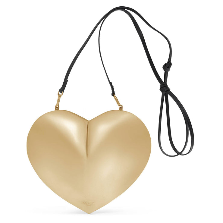 Le Coeur gold metal crossbody bag