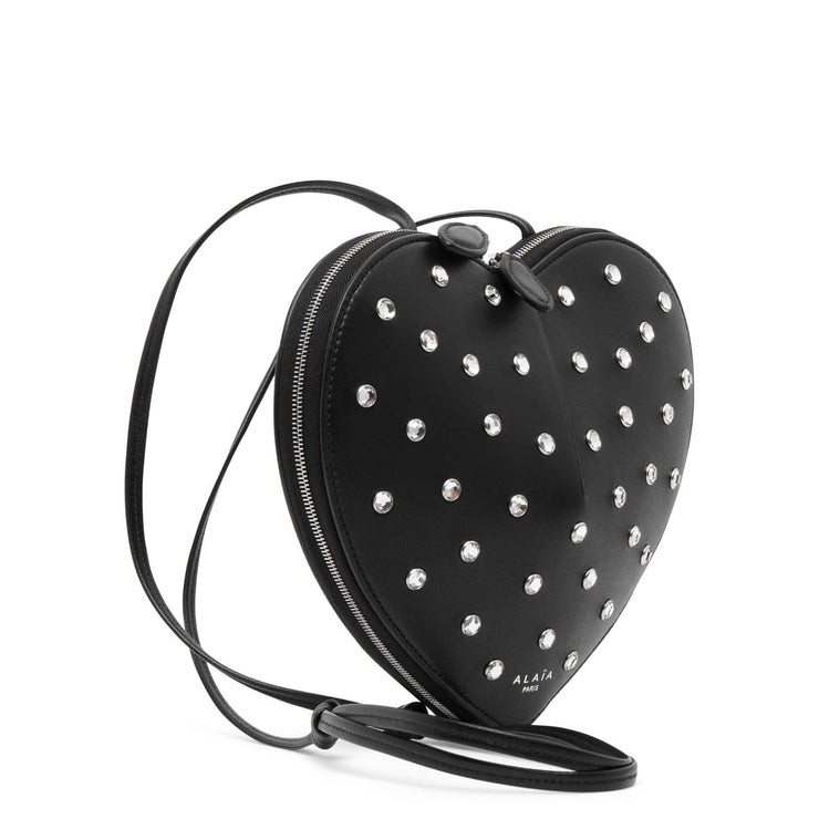 Le Coeur black studded crossbody bag