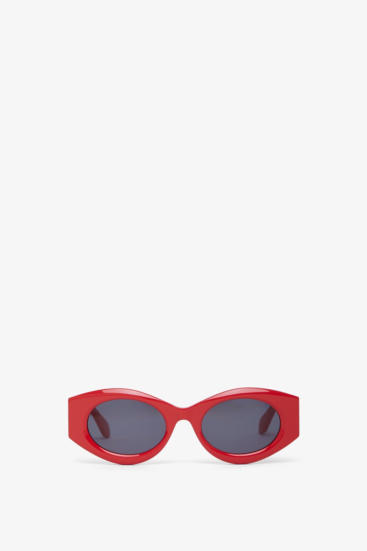 Shop Alaïa Oval 82 Red Sunglasses