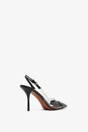 Coeur 90 black patent slingbacks