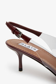 Coeur 55 dark red patent slingbacks