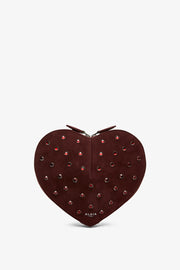 Le Coeur dark red embellished crossbody bag