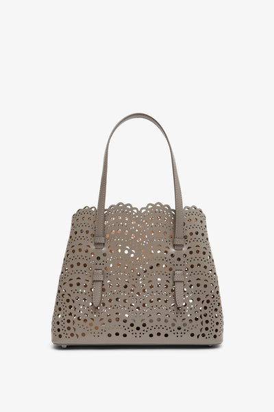 Mina 25 taupe leather tote bag