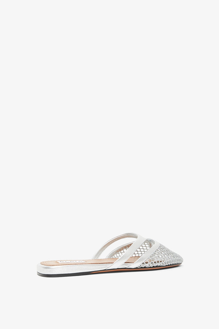 Infradito flat silver mules