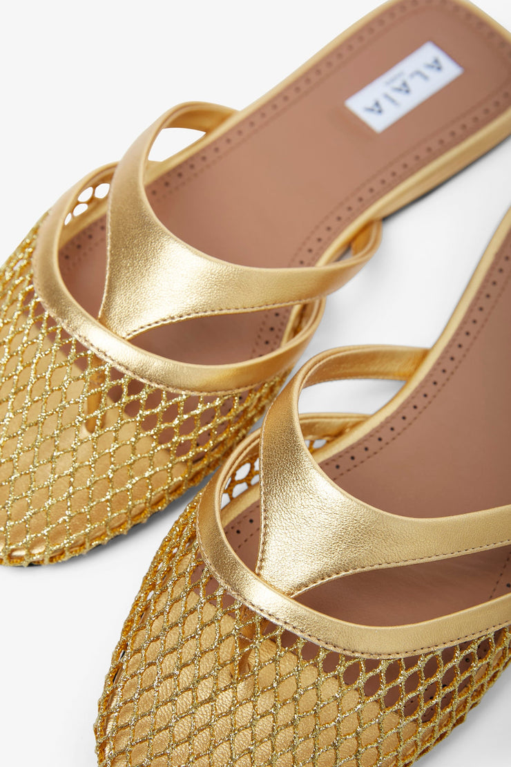 Infradito flat gold mules