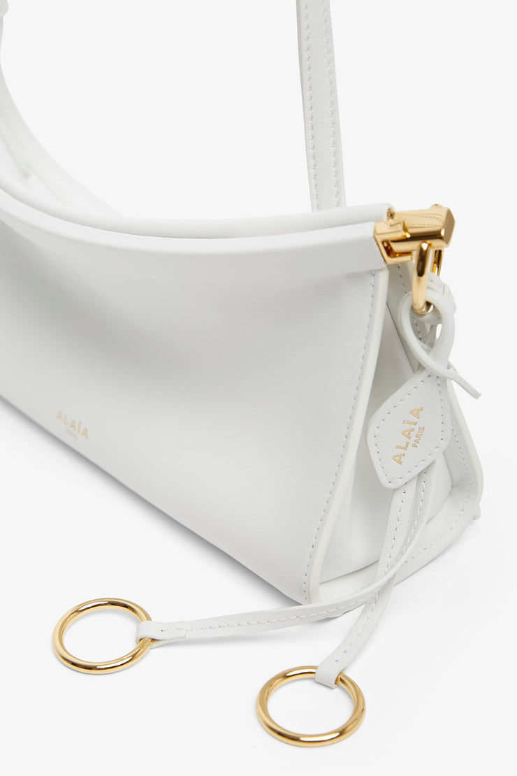 East West S white calf leather bag