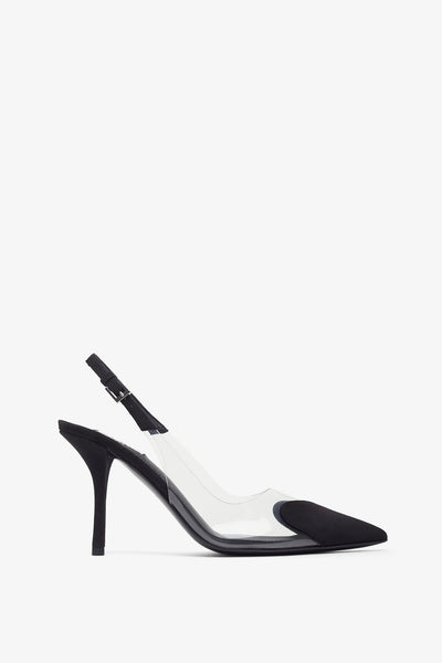 Le coeur 90 black slingbacks