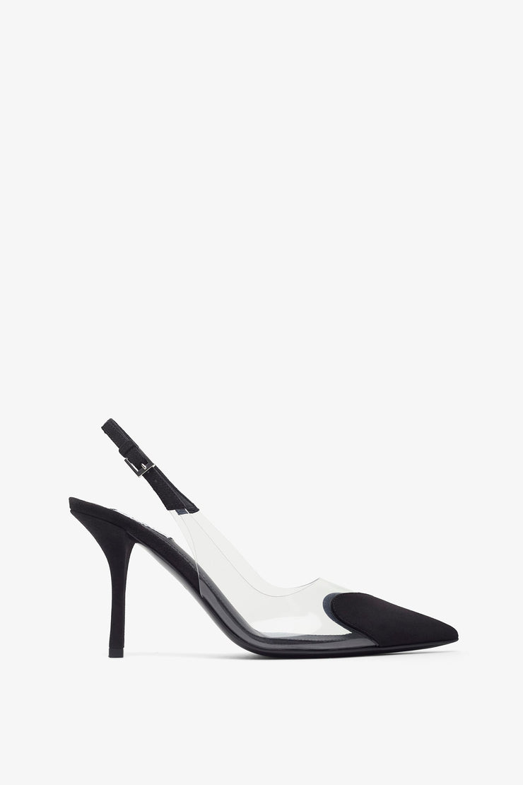 Le coeur 90 black slingbacks