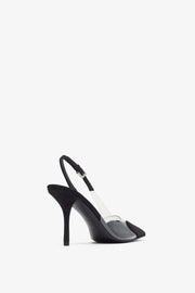 Le coeur 90 black slingbacks