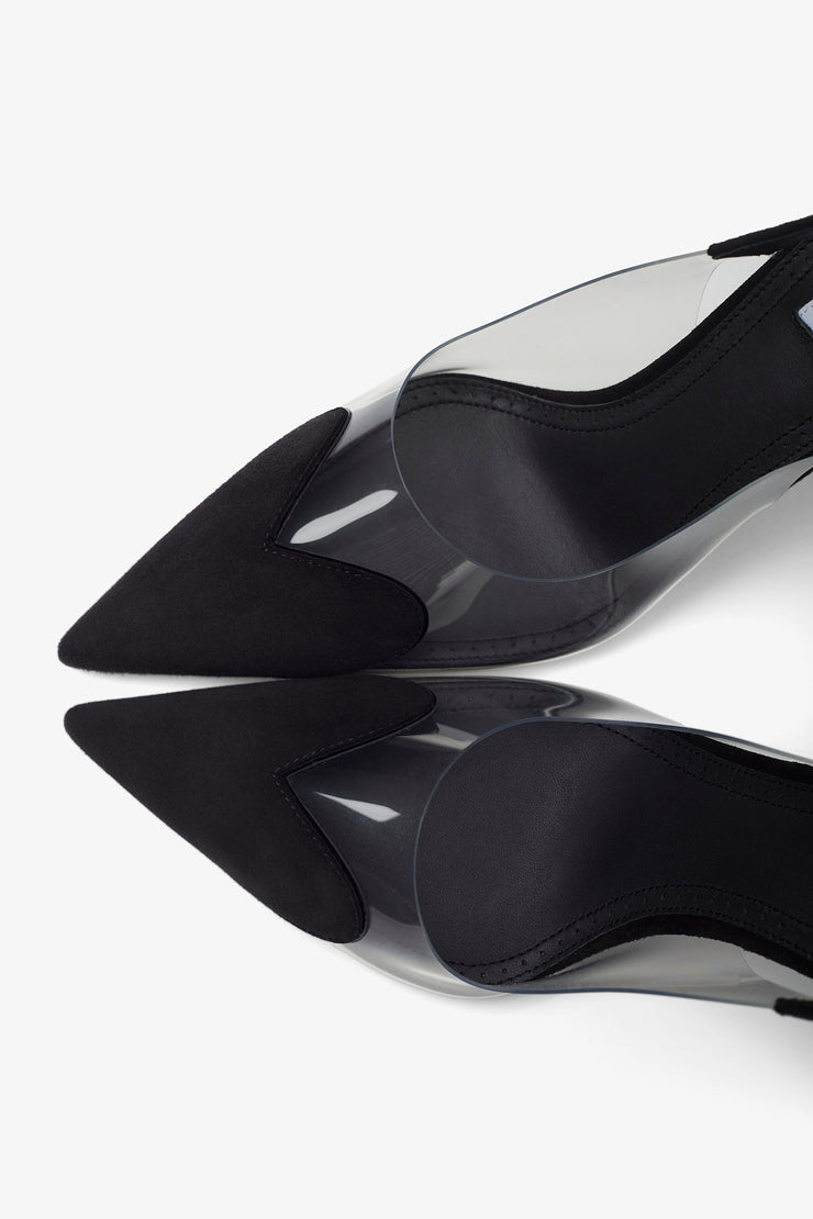 Le coeur 90 black slingbacks