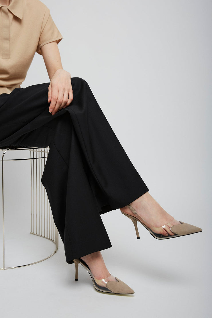Le coeur 90 greige slingbacks