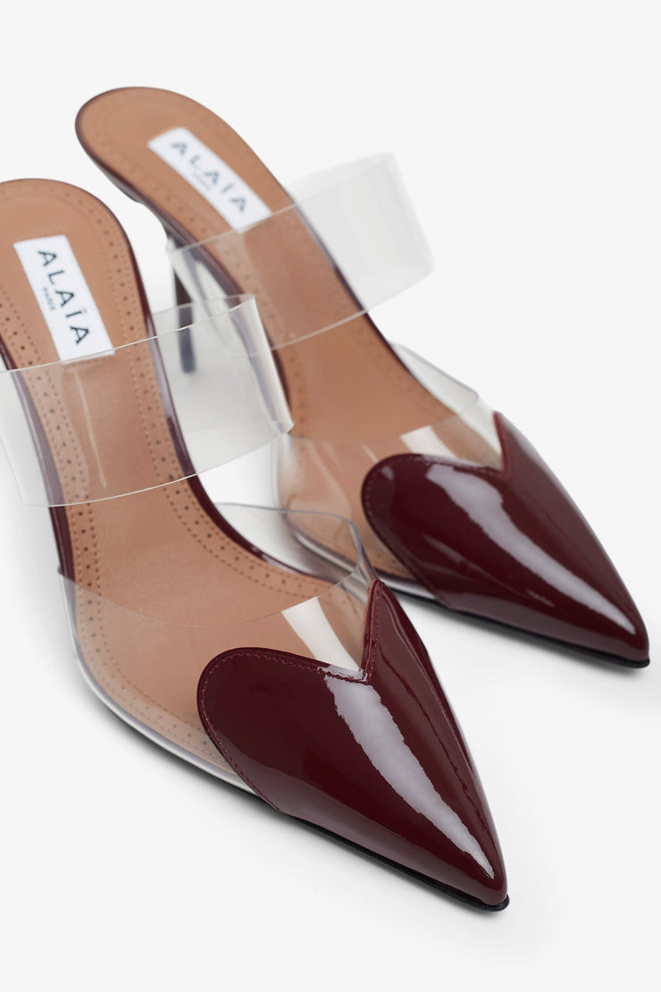 Le coeur 90 dark red mules