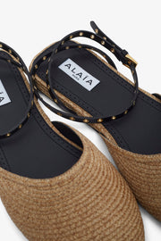Paper straw nature flat sandals