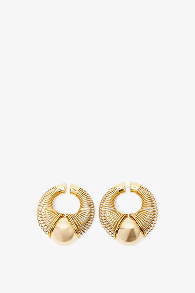 Spiral gold small hoop earrings