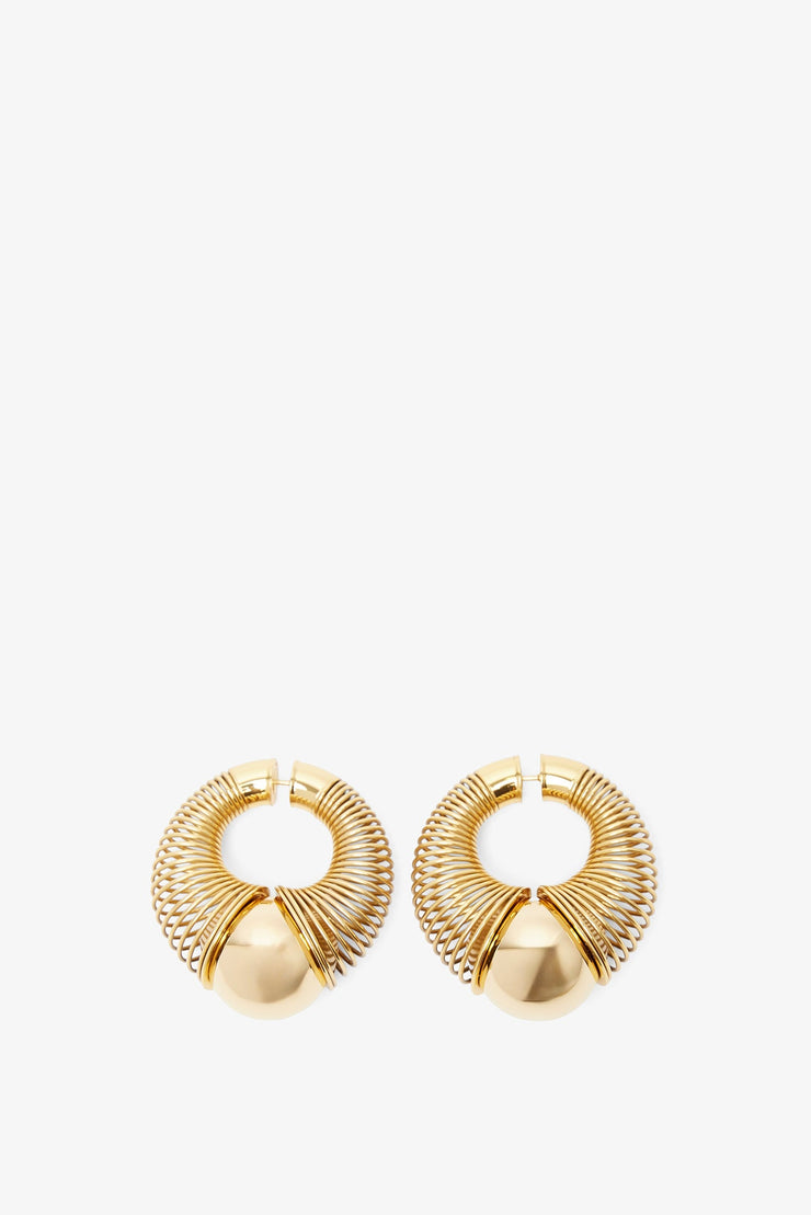Spiral gold small hoop earrings