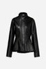 Peplum black leather jacket