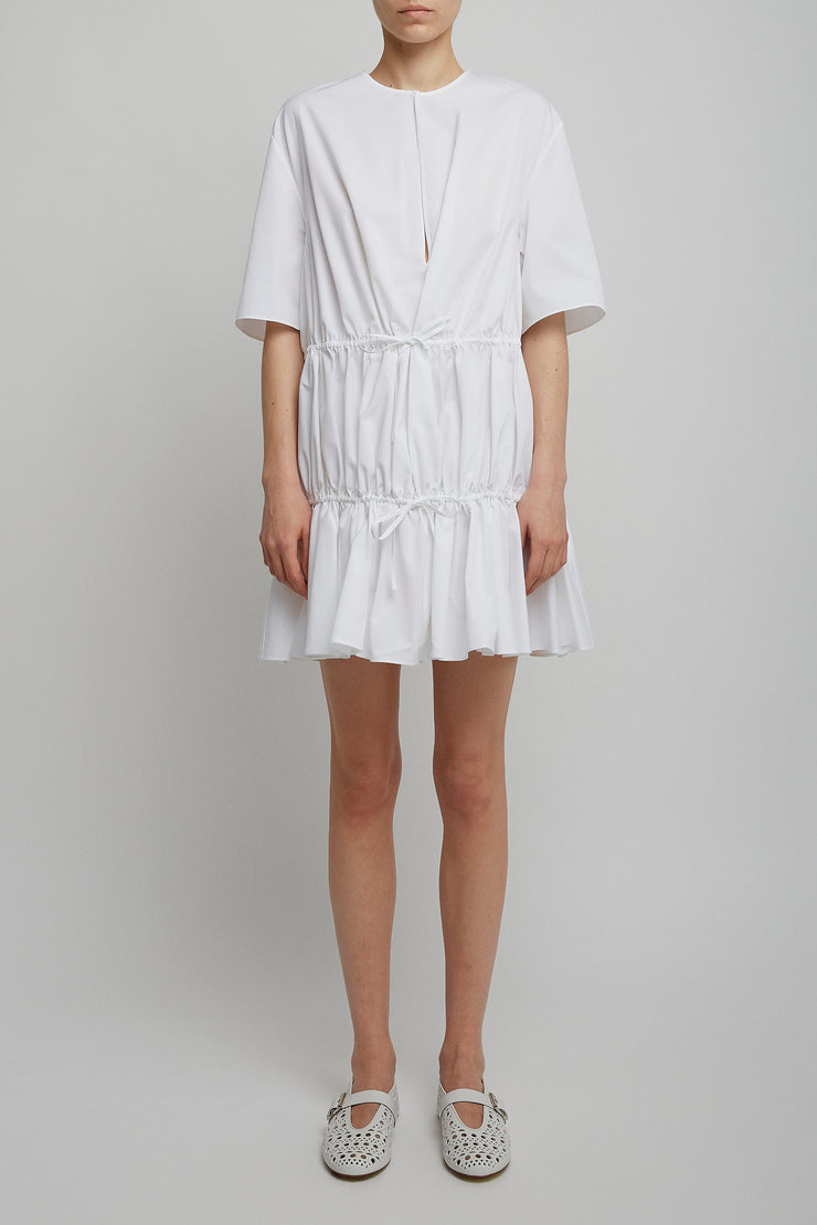 Cotton poplin white dress