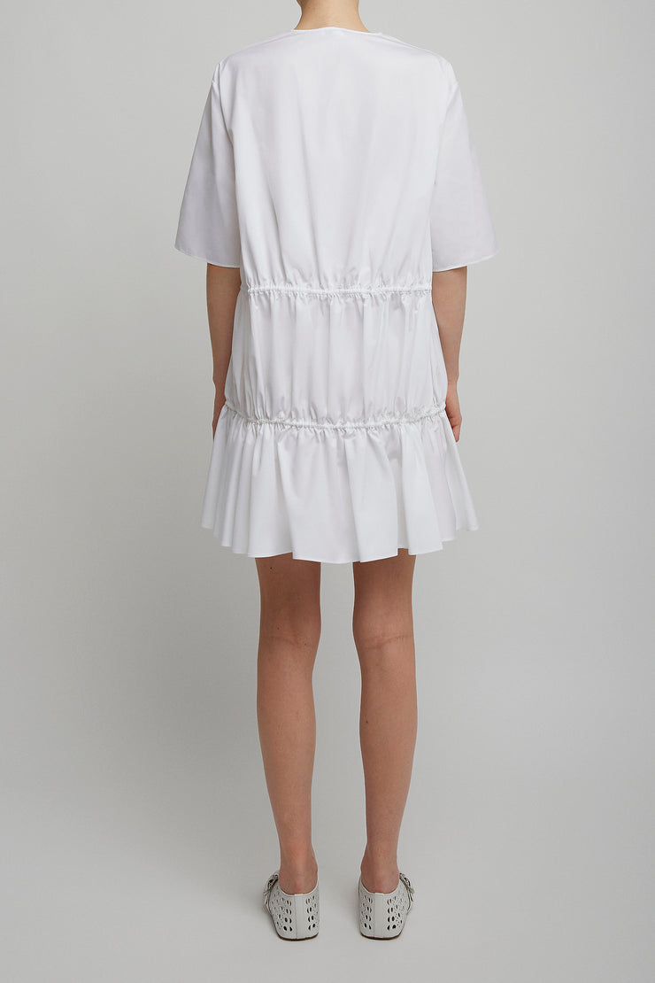 Cotton poplin white dress