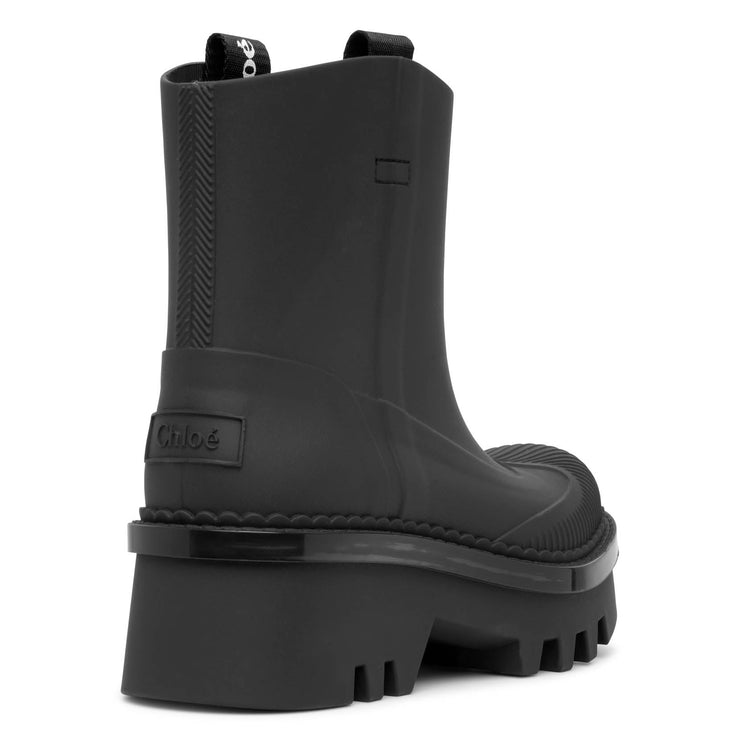 Raina black rubber rain boots