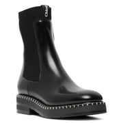 Noua black leather ankle boots