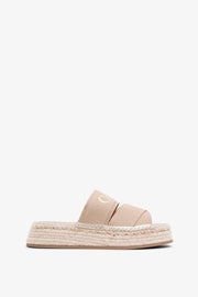 Mila beige linen flats