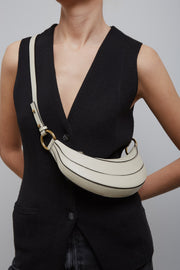 Banana beige leather crossbody bag