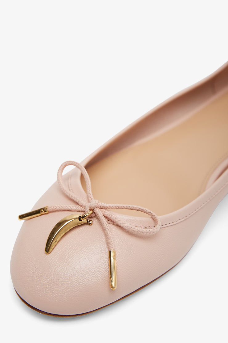 Iris beige leather ballerinas