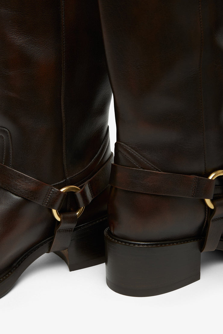 Dakota dark brown leather boots