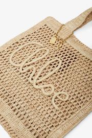 Summer banana beige tote bag