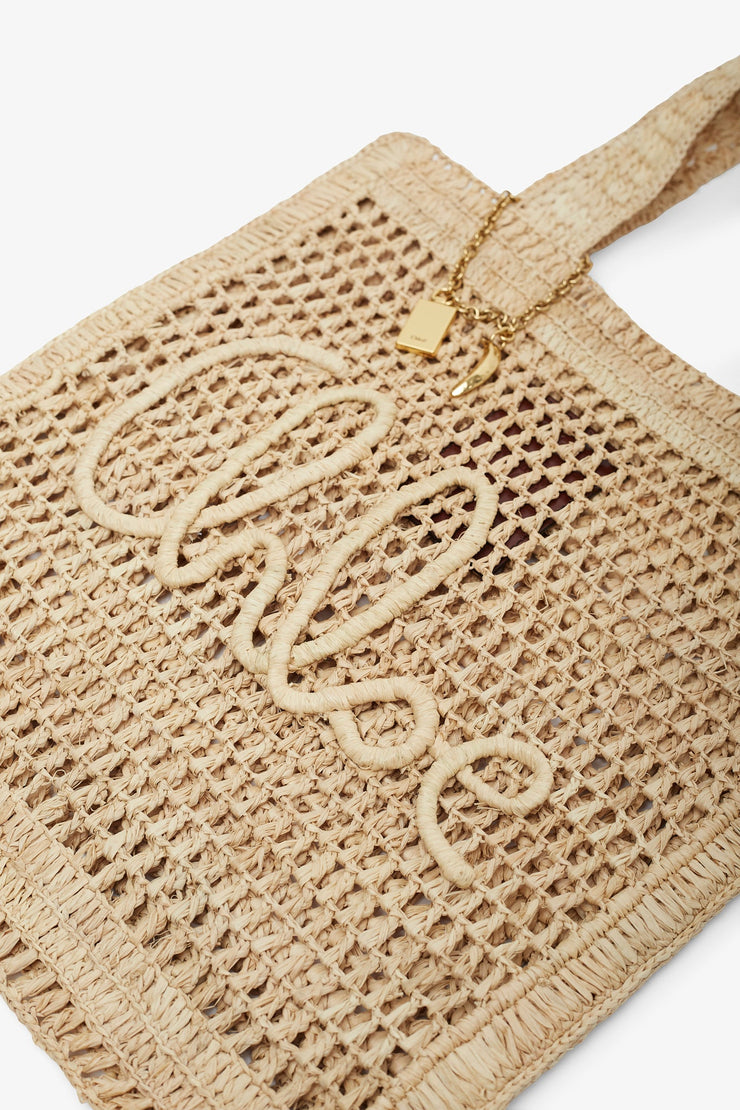 Summer banana beige tote bag