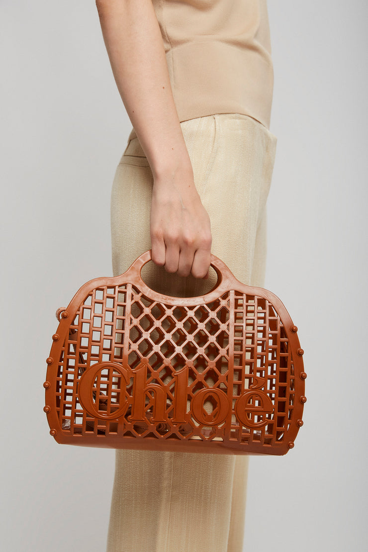 Chloe cage brown jelly bag