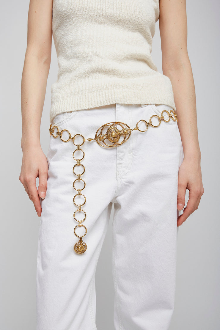 Vintage jewel gold belt