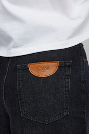 High rise dark jeans