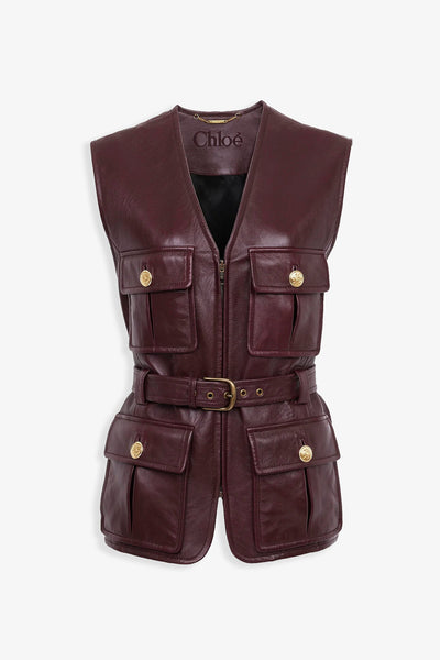 Utilitarian leather vest