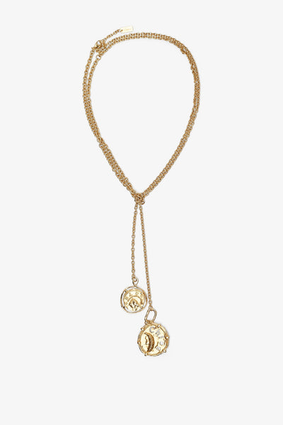 Vintage gold charms necklace