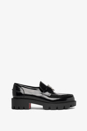 CL Moc black leather strass loafers