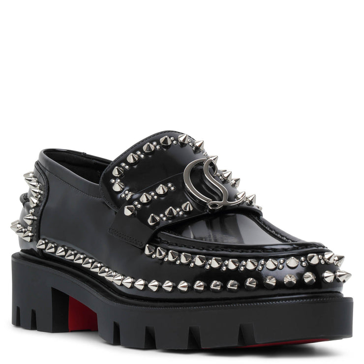 CL Moc black spikes leather flats