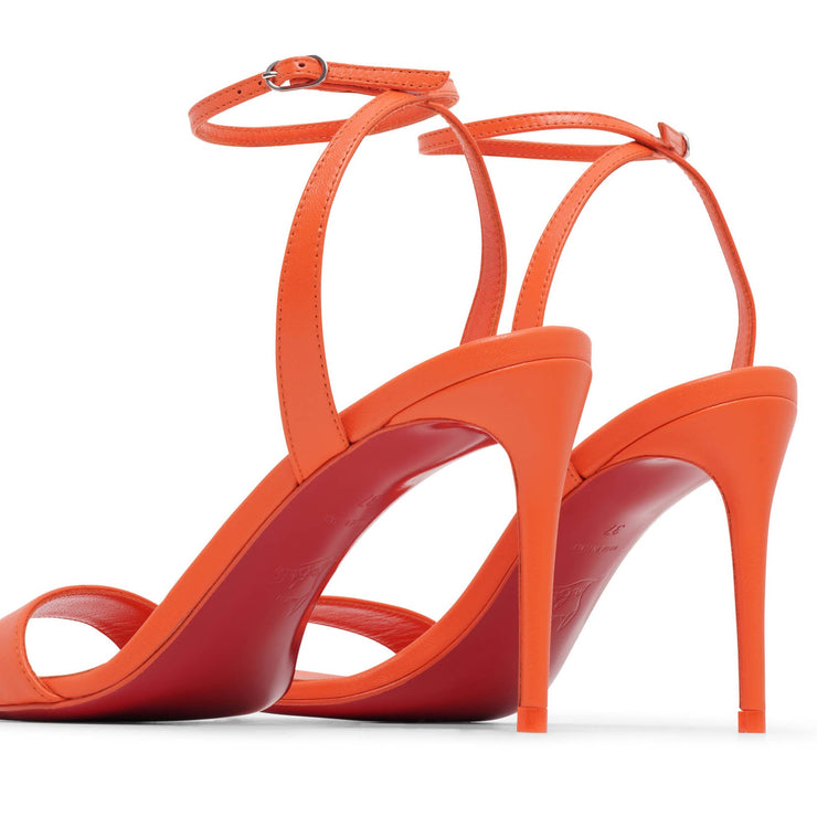Loubigirl 85 orange leather sandals