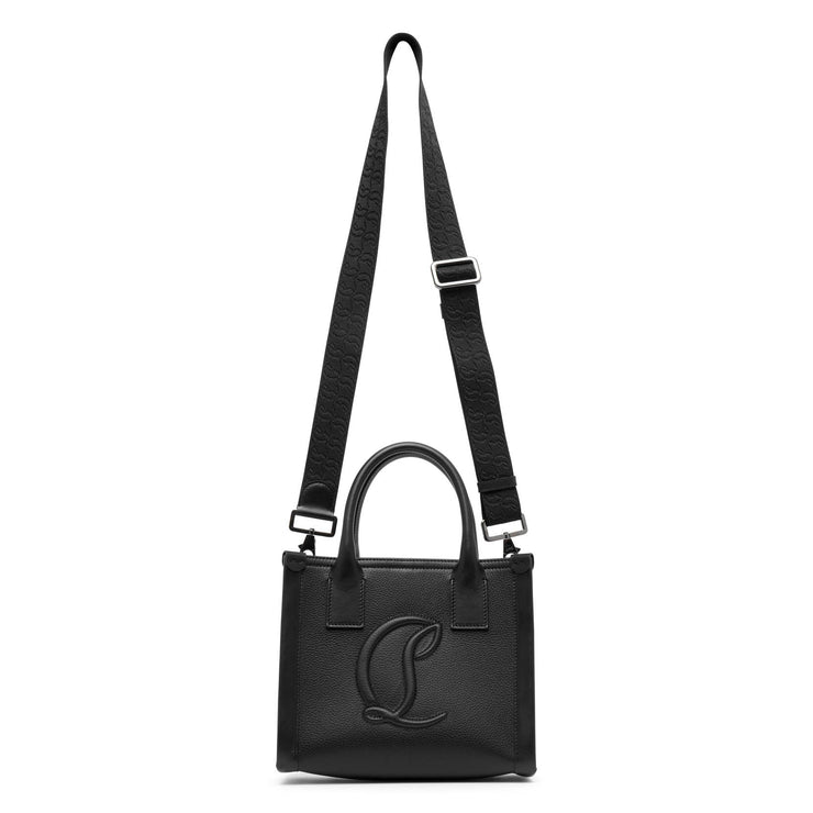 By my side E/W mini black leather tote bag
