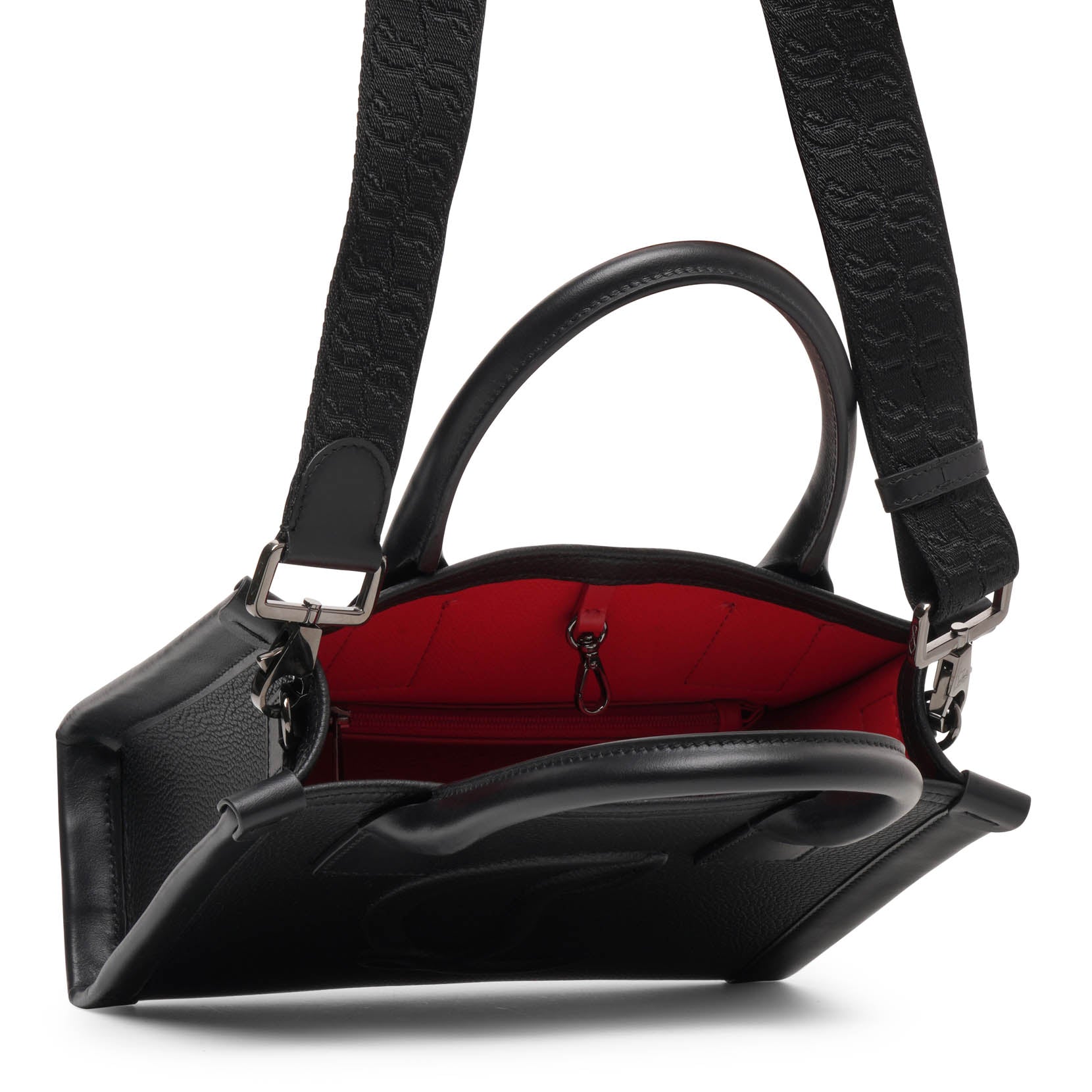 Shop Christian Louboutin By My Side E/w Mini Black Leather Tote Bag