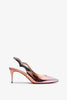 Hot Chick 70 metallic patent slingbacks