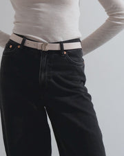 CL Logo 25mm beige leather belt