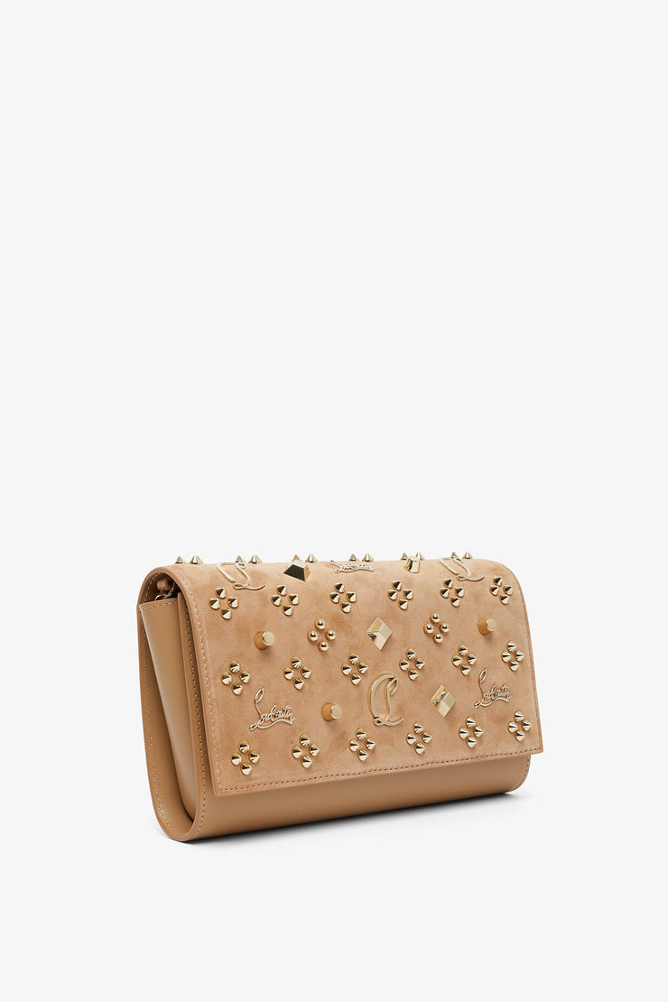 Paloma beige suede clutch