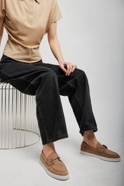 Chambeliboat beige nubuck loafers